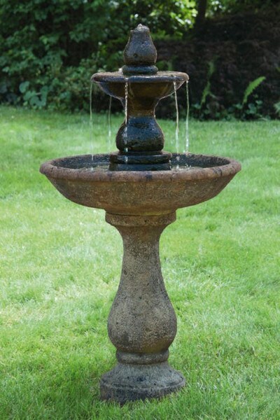 Decorative Two Tier Boca Round Garden Fountain Massarelli Statuary